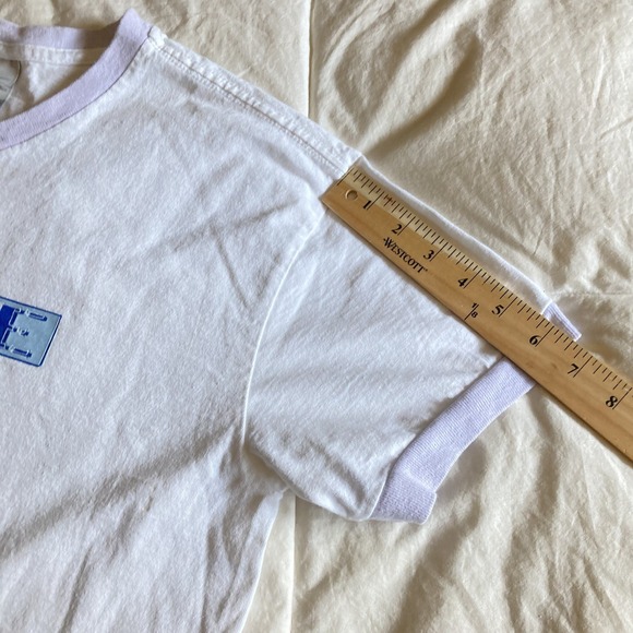 Vintage Nike TShirt L Spell Out Puff Print Glitter Logo Center Swoosh USA Y2K 99 - Picture 14 of 14